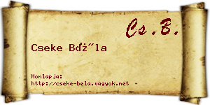 Cseke Béla névjegykártya