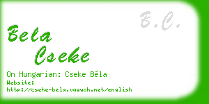 bela cseke business card