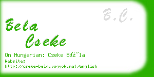 bela cseke business card